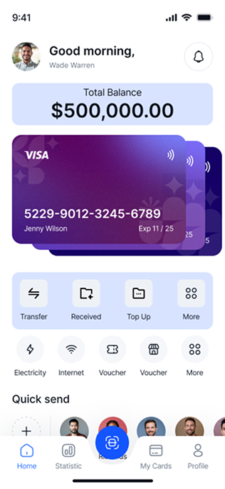 Wallet home — UniPay screen